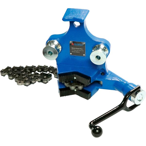 Global Industrial Bench Chain Vise, 1/2, 6 Pipe Capacity 604074